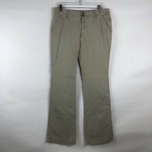 Arizona Pants Women's Size 11 Long Khaki Chino Bootcut Double Button Mid Rise